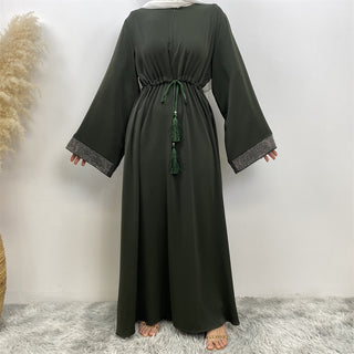 6758#  Eid High Quality Woman Fahsion Loose sleeves With beading Muslim Dress 服装 CHAOMENG chaomeng.myshopify.com Army Green（军绿） / S （5'0-5'1） Army Green（军绿） S （5'0-5'1） 