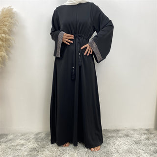 6758#  Eid High Quality Woman Fahsion Loose sleeves With beading Muslim Dress 服装 CHAOMENG chaomeng.myshopify.com Black（黑色） / S （5'0-5'1） Black（黑色） S （5'0-5'1） 