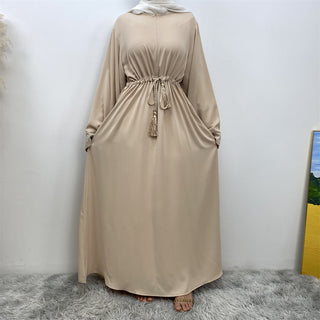 6758#  Eid High Quality Woman Fahsion Loose sleeves With beading Muslim Dress 服装 CHAOMENG chaomeng.myshopify.com Cream（浅杏） / S （5'0-5'1） Cream（浅杏） S （5'0-5'1） 