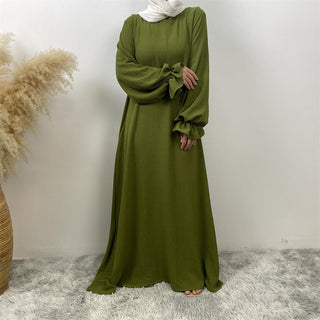 6778+2339# Ramadan New 2 PCS Abaya Set Bubble Crepe Long Khimar With Side Hole And Pleated Cuff With Pockets Classy Dress 服装 CHAOMENG chaomeng.myshopify.com 