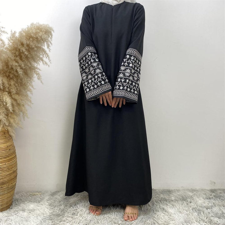 linen muslim dress Muslim Women's Soft Cotton Linen Two Piece Abaya Set