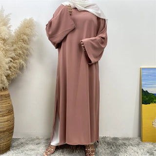 6809# 【Only Top Split Dress】Latest Women Split Dress Classy Fashion Solid Color Modesty Closed Abaya