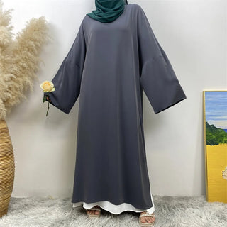 6809# 【Only Top Split Dress】Latest Women Split Dress Classy Fashion Solid Color Modesty Closed Abaya