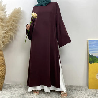 6809# 【Only Top Split Dress】Latest Women Split Dress Classy Fashion Solid Color Modesty Closed Abaya