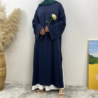 6809# 【Only Top Split Dress】Latest Women Split Dress Classy Fashion Solid Color Modesty Closed Abaya