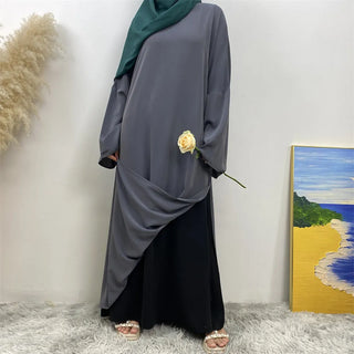 6809# 【Only Top Split Dress】Latest Women Split Dress Classy Fashion Solid Color Modesty Closed Abaya