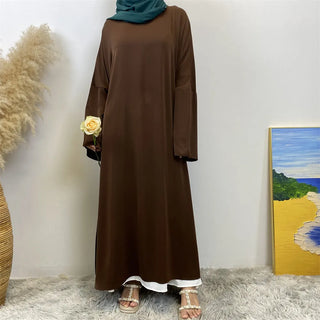 6809# 【Only Top Split Dress】Latest Women Split Dress Classy Fashion Solid Color Modesty Closed Abaya