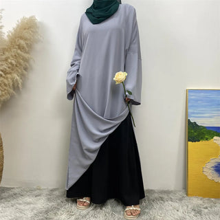 6809# 【Only Top Split Dress】Latest Women Split Dress Classy Fashion Solid Color Modesty Closed Abaya