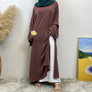 6809# 【Only Top Split Dress】Latest Women Split Dress Classy Fashion Solid Color Modesty Closed Abaya