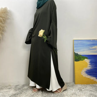 6809# 【Only Top Split Dress】Latest Women Split Dress Classy Fashion Solid Color Modesty Closed Abaya