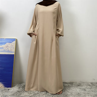 6822# Latest Women Design Popular Soft Nida Convenience 2 Front Zippers Breastfeeding Clothes Simplicity Loose Long Dress