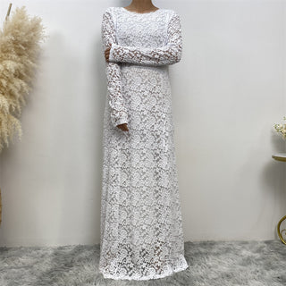 8013 formal dress temperament large sleeved hollowed out lace dress 服装 CHAOMENG chaomeng.myshopify.com 