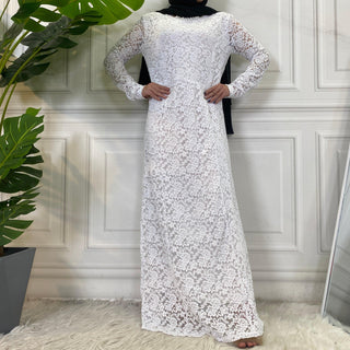8013#Elegant Wedding  Fashion Lace Party Long Dress CHAOMENG MUSLIM SHOP muslim abaya dress