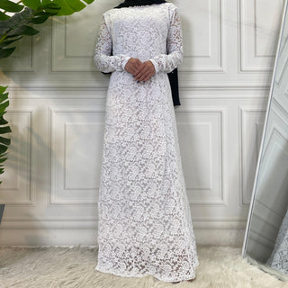 8013#Elegant Wedding  Fashion Lace Party Long Dress CHAOMENG MUSLIM SHOP muslim abaya dress