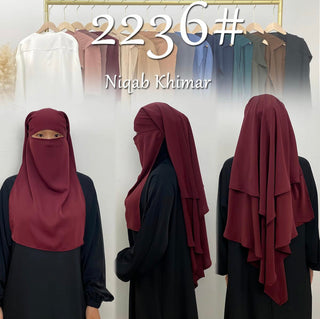 2236#  Eid simple Muslim Long Fashion Nida khimars 14 colors - Premium 服装 from CHAOMENG - Just $13.90! Shop now at CHAOMENG MUSLIM SHOP