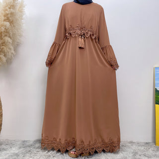 16001#New Arrival Fashion High Quality Arab Turkey Kaftan Muslim Women Maxi Dress - CHAOMENG MUSLIM SHOP