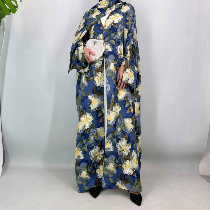 1475# Free Hijab Modest Set  | Batwing Sleeve Cover Up with Pockets Muslim Dress Viral TikTok | Ramadan Eid Modest Kaftan Abaya