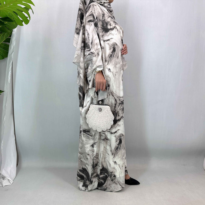 1476# Free Hijab Modest Set  | Batwing Sleeve Cover Up with Pockets Muslim Dress Viral TikTok | Ramadan Eid Modest Kaftan Abaya