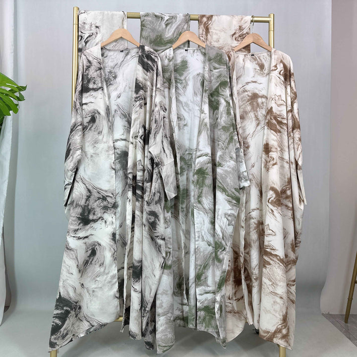 1476# Free Hijab Modest Set  | Batwing Sleeve Cover Up with Pockets Muslim Dress Viral TikTok | Ramadan Eid Modest Kaftan Abaya