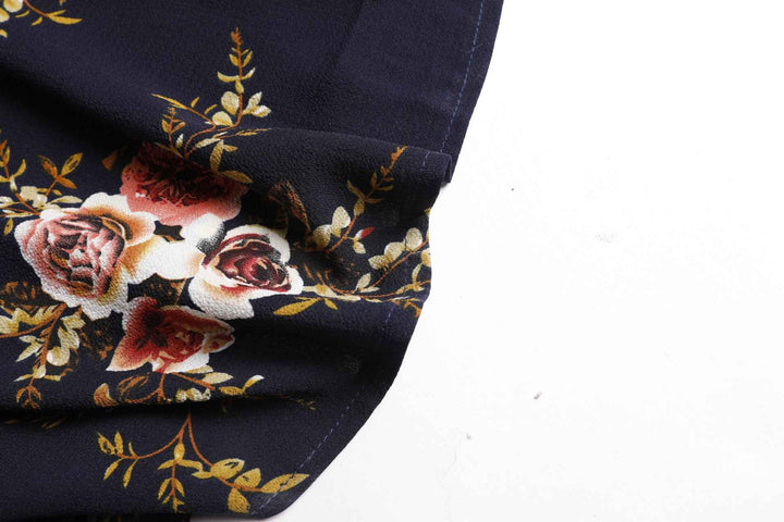 9071# Romantic Rose Print Dress, Elegant Long Sleeve Flare Cuff Design, Perfect for Daily Wear & Parties, Unique Fashion Style